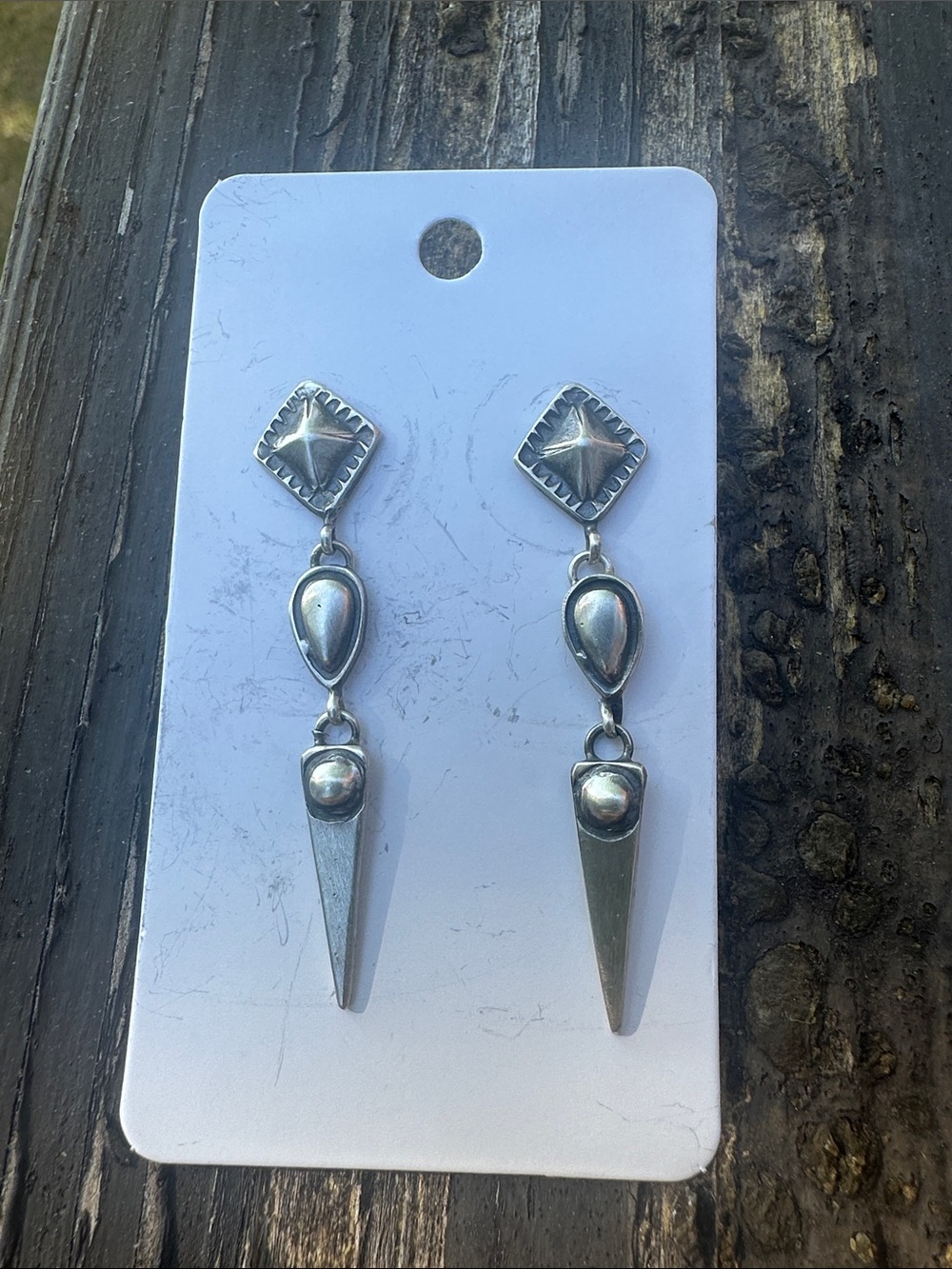 Navajo Dakota Willie Sterling Silver Dangle Earrings
